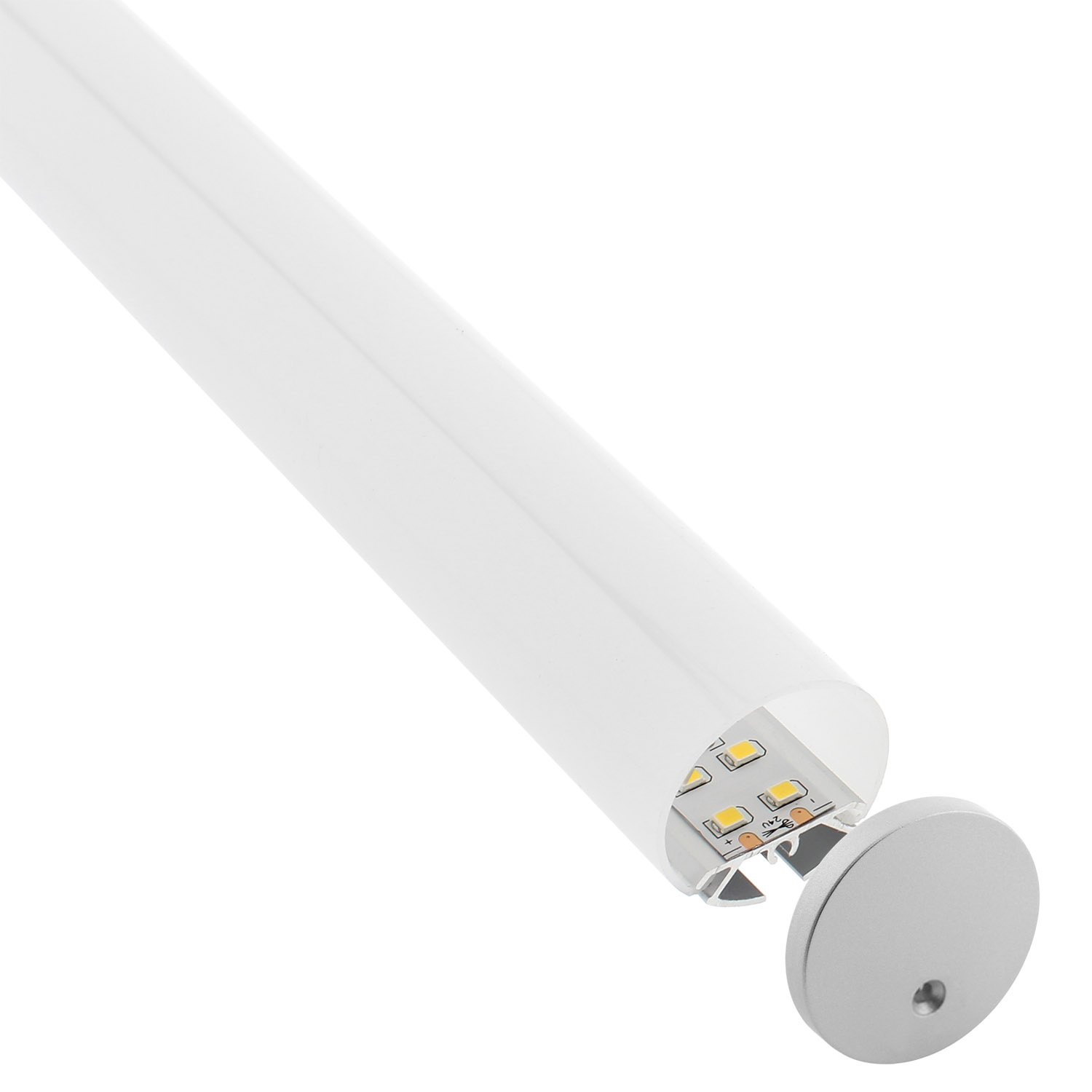 KIT - Perfil aluminio BAROUND Ø30 para tiras LED, 1 metro - XauenBatt Iluminación