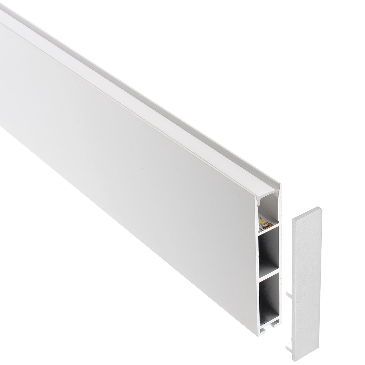 Perfil aluminio PHANTER S1 para tiras LED, 1 metro, blanco - XauenBatt Iluminación