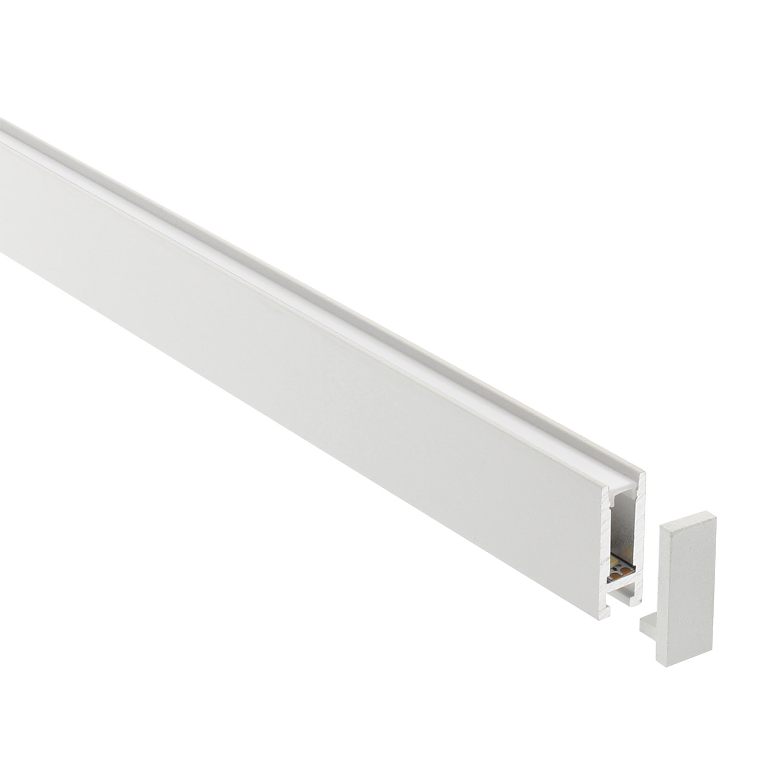 Perfil aluminio PHANTER S2 para tiras LED, 1 metro, blanco - XauenBatt Iluminación