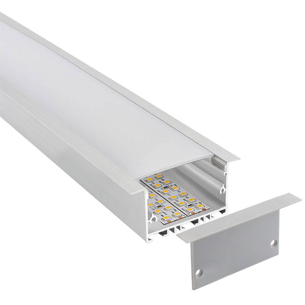 KIT - Perfil aluminio OSIC V2 para tiras LED, 2 metros - XauenBatt Iluminación