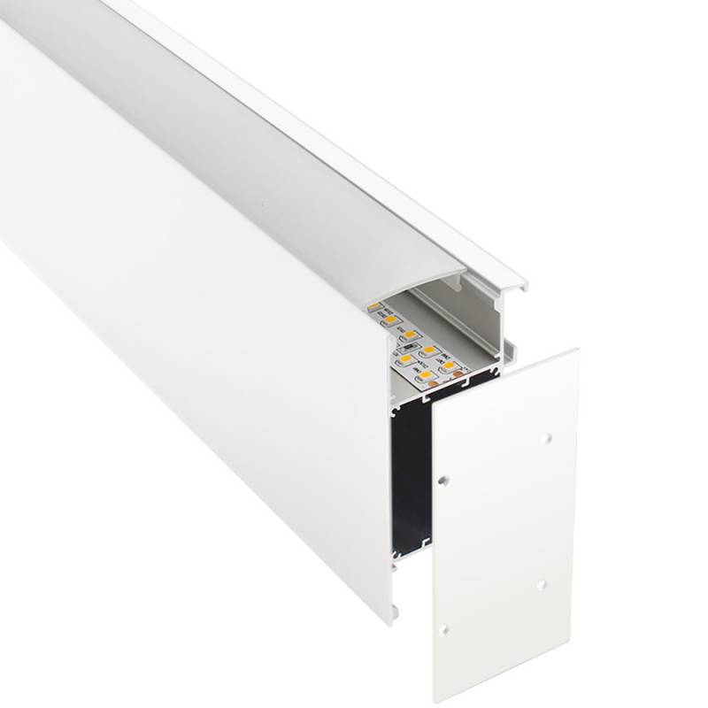 KIT - Perfil aluminio NewWALL para tiras LED, 2 metros, blanco - XauenBatt Iluminación