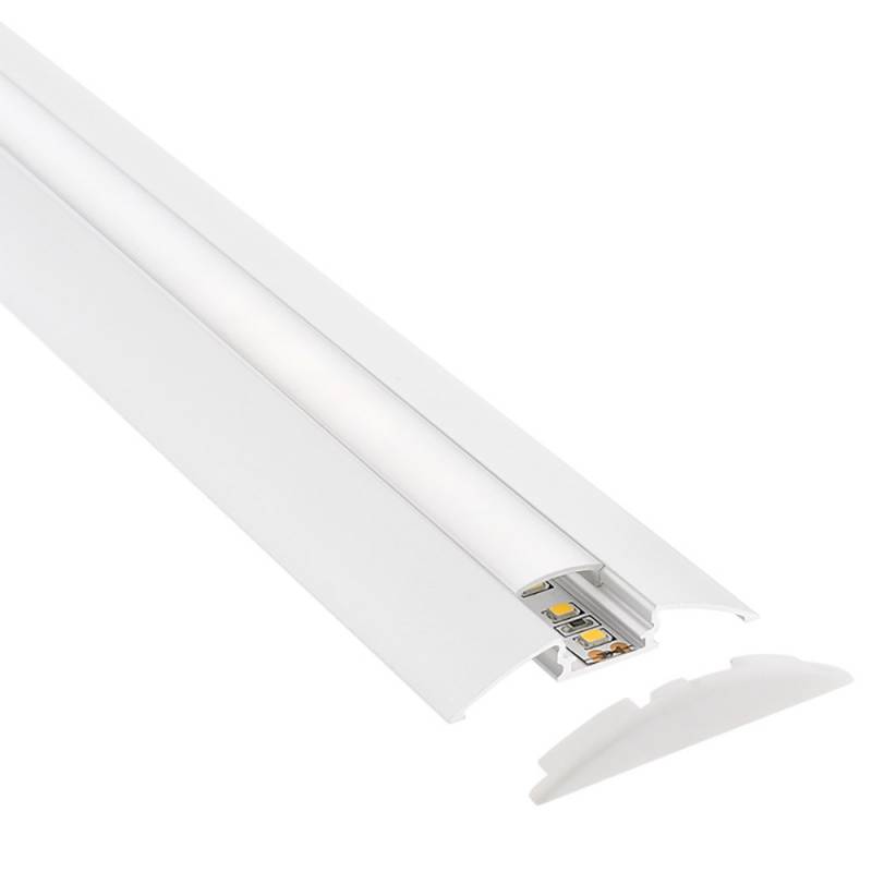 KIT - Perfil aluminio TREND para tiras LED, 2 metros, blanco - XauenBatt Iluminación