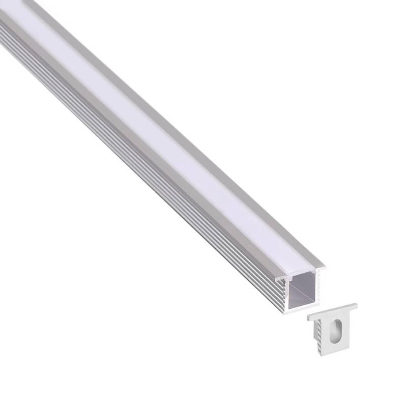 KIT - Perfil aluminio OKI 0809 para tiras LED, 2 metros - XauenBatt Iluminación