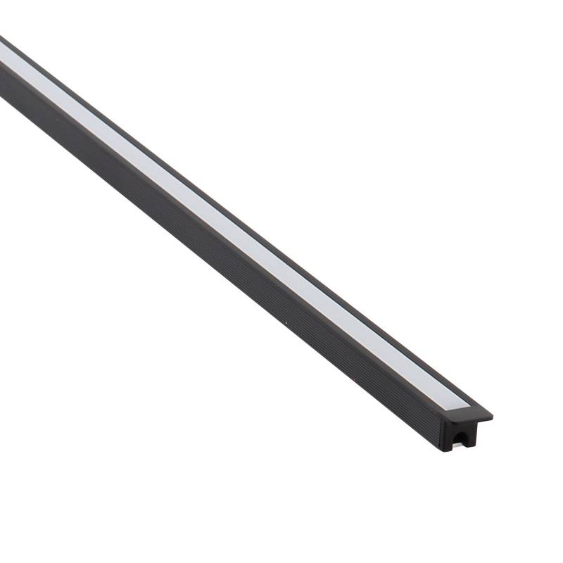 KIT - Perfil KYLO con cubierta de silicona para tiras LED, 2 metros, negro - XauenBatt Iluminación