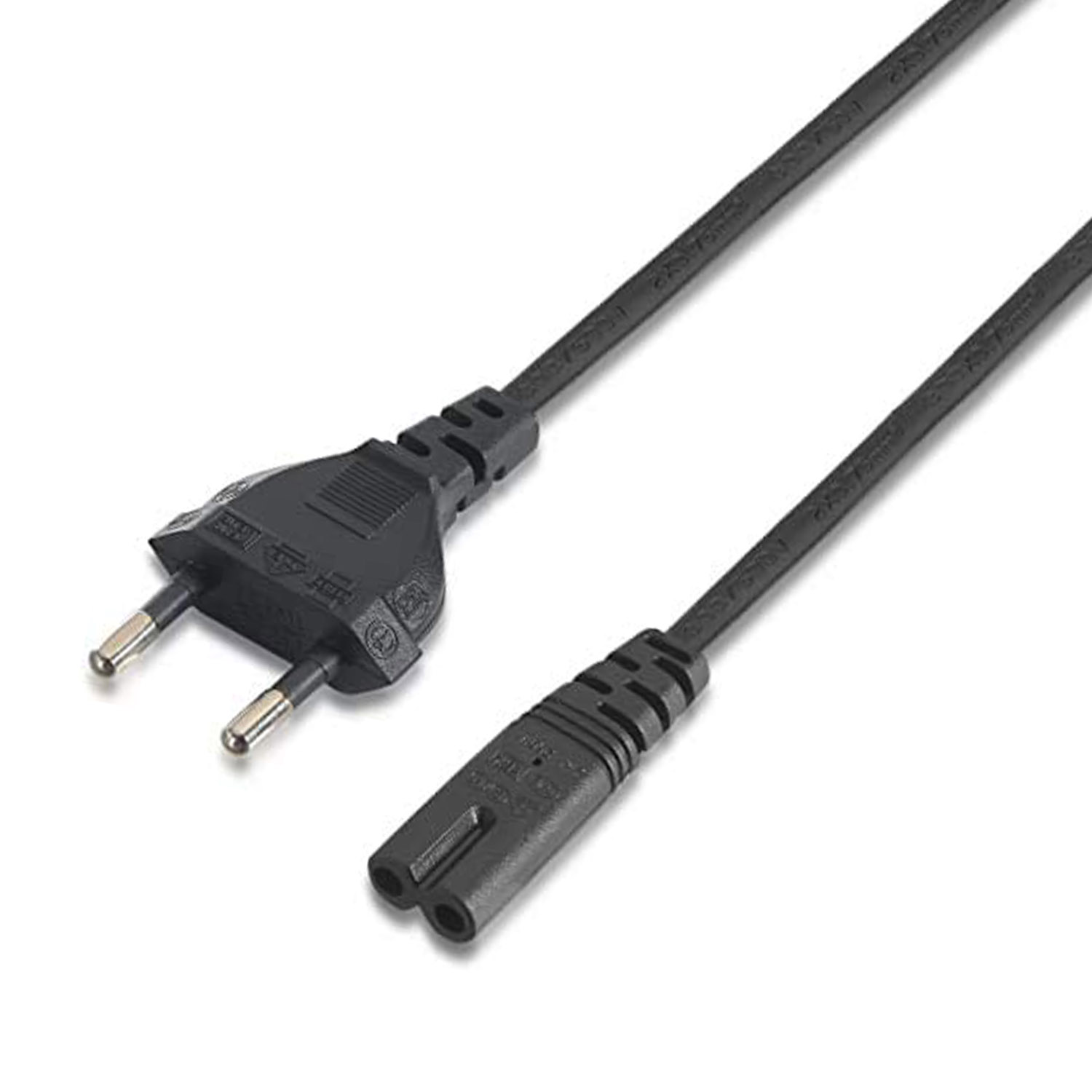 Cable de alimentación, 2 x 0,75mm, clavija EU-C7, 1m. negro - XauenBatt Iluminación