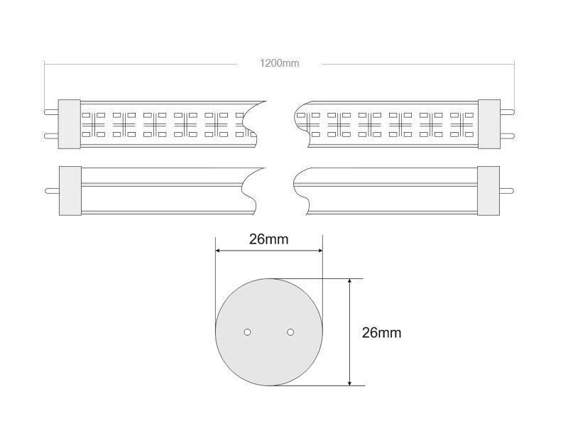 Tubos led 1070-72 esquema