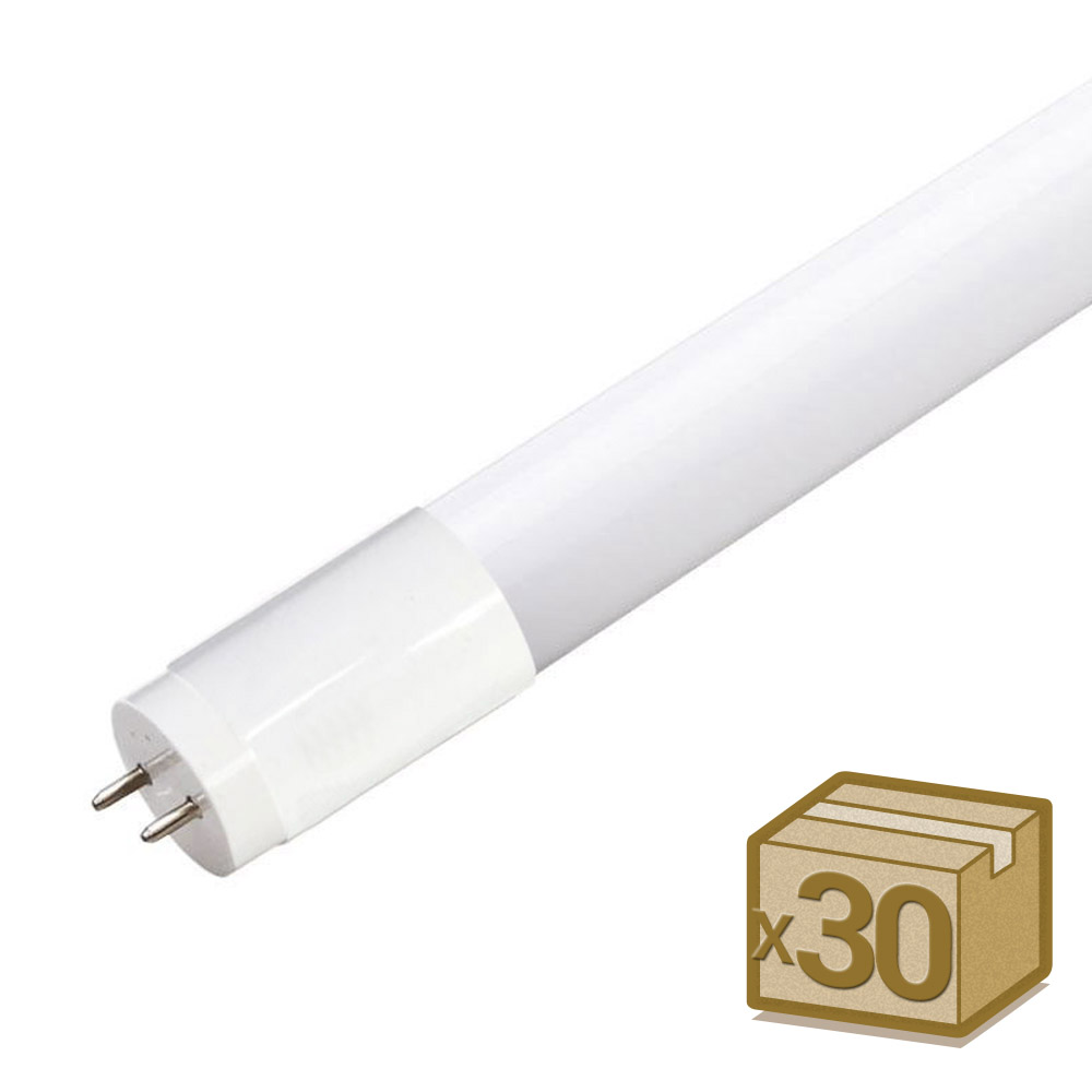 Pack 30 Tubos LED T8 SMD2835 Cristal - 20W - 120cm, Conexión dos Laterales, Blanco neutro - XauenBatt Iluminación