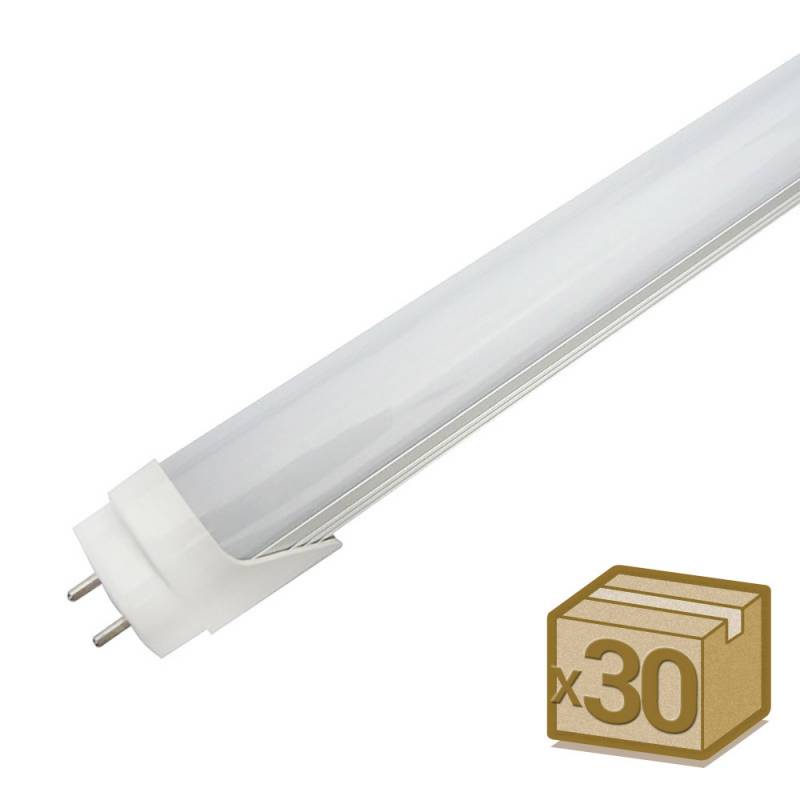 Pack 30 Tubos LED T8 SMD2835 Epistar - Aluminio - 20W - 120cm, Conexión dos Laterales, Blanco frío - XauenBatt Iluminación