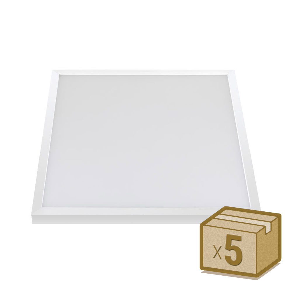 Pack 5 x Paneles Led de superficie 40W, 60x60 cm, chip led Osram, Blanco frío - XauenBatt Iluminación