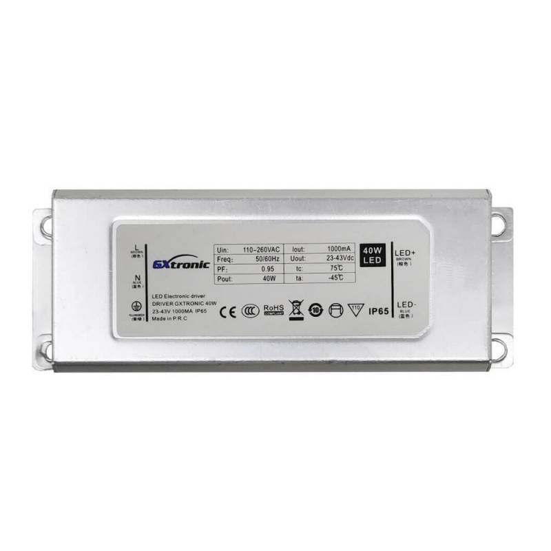 LED Driver GXtronic DC23-43V/40W/1000mA, IP65 - XauenBatt Iluminación