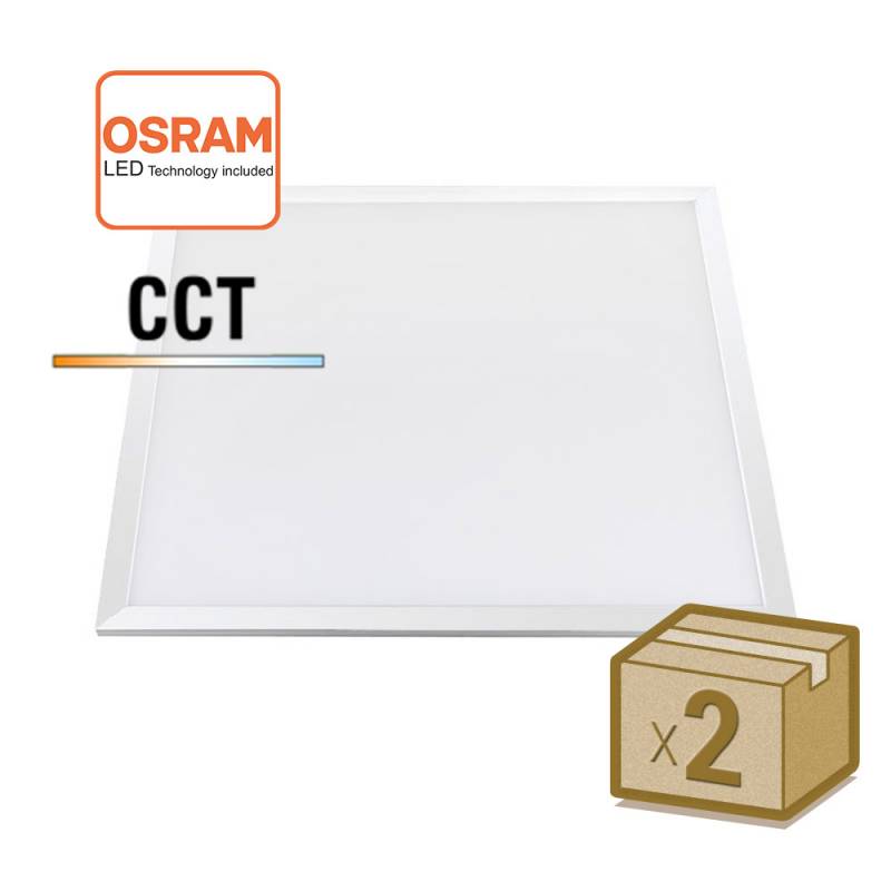 Pack 2 x Panel LED 48W-40W-36W-24W, 60x60cm, 4CCT, chip led Osram, 3000-4000-6000K - XauenBatt Iluminación