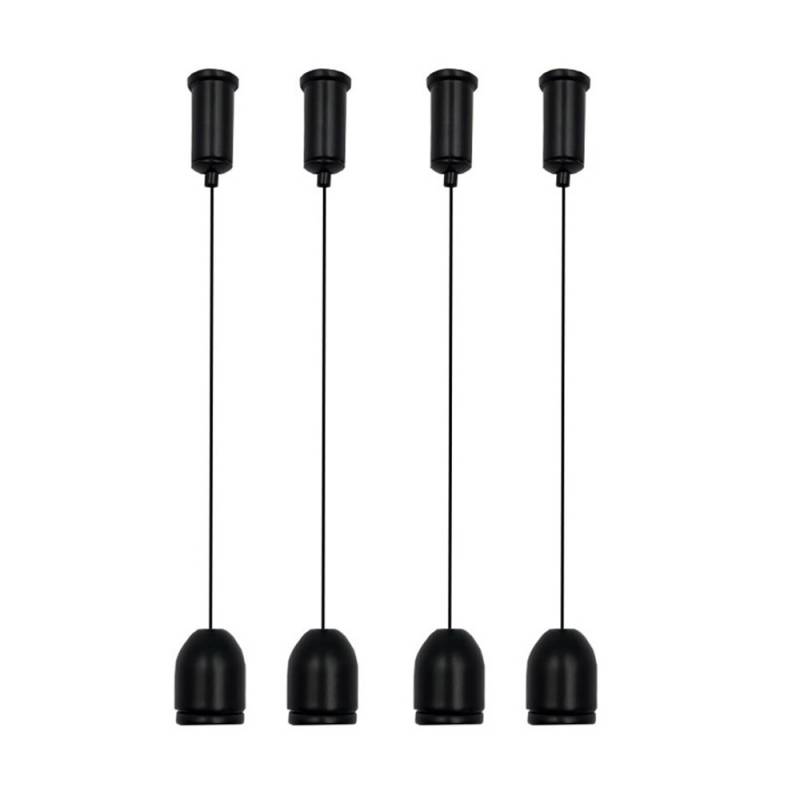Set de 4 cables de suspensión para instalación de panel led 1m, negro - XauenBatt Iluminación