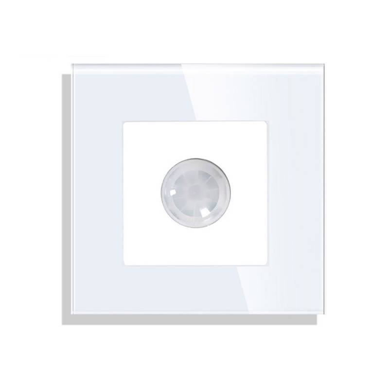 Interruptor Detector de Movimiento IR KOOB frontal cristal blanco - XauenBatt Iluminación