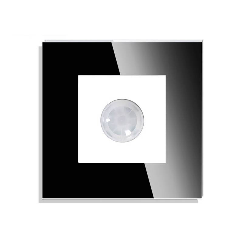 Interruptor Detector de Movimiento IR KOOB frontal cristal negro - XauenBatt Iluminación