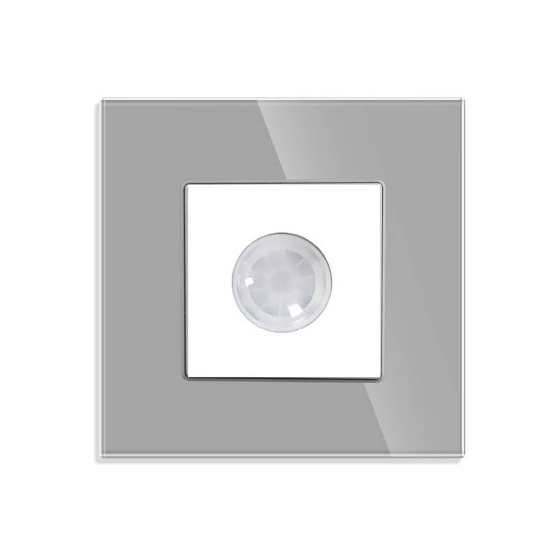 Interruptor Detector de Movimiento IR KOOB frontal cristal gris - XauenBatt Iluminación
