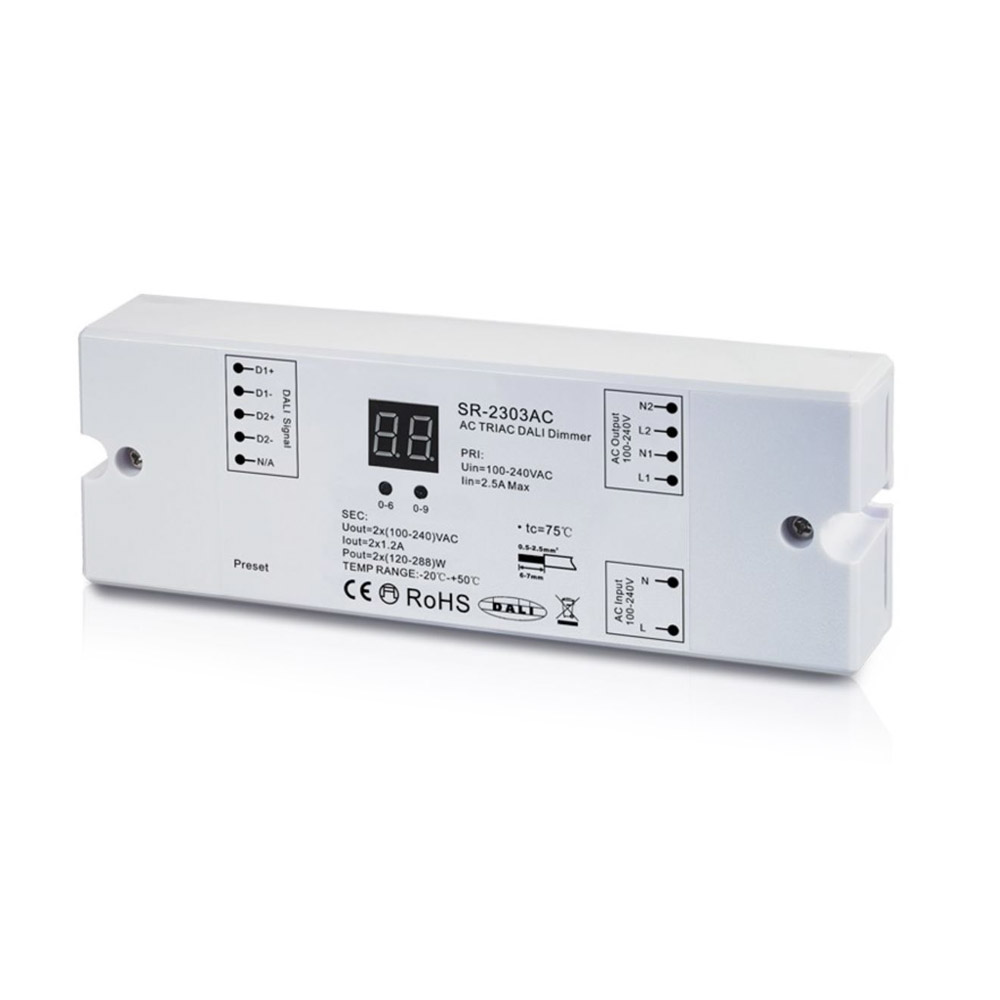 DALI Driver AC100-240V, 1,2A, 2CH,576W, Regulable - XauenBatt Iluminación