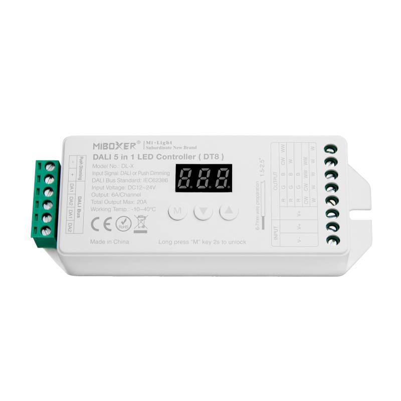 DALI Controlador DT8, 5 en 1 (MONO, CCT, RGB, RGBW, RGB+CCT) - XauenBatt Iluminación