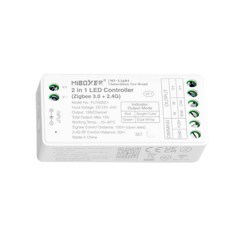 ZigBee + 2.4G RF controlador DC12-24V - 2 en 1 monocolor + CCT - XauenBatt Iluminación