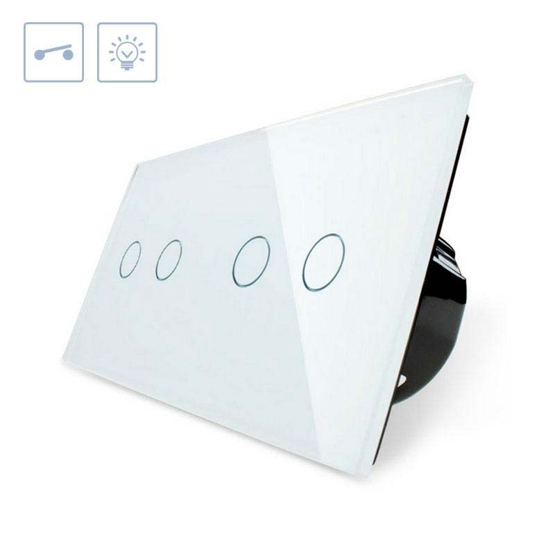 Interruptor táctil, 4 botones, frontal blanco LIVOLO - XauenBatt Iluminación