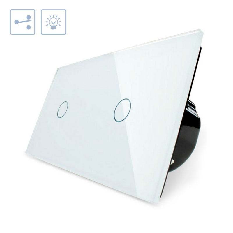 Conmutador táctil, 2 botones, frontal blanco LIVOLO - XauenBatt Iluminación