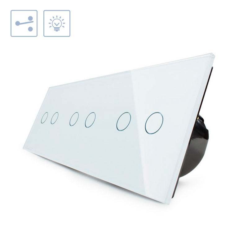 Conmutador táctil, 6 botones, frontal blanco LIVOLO - XauenBatt Iluminación