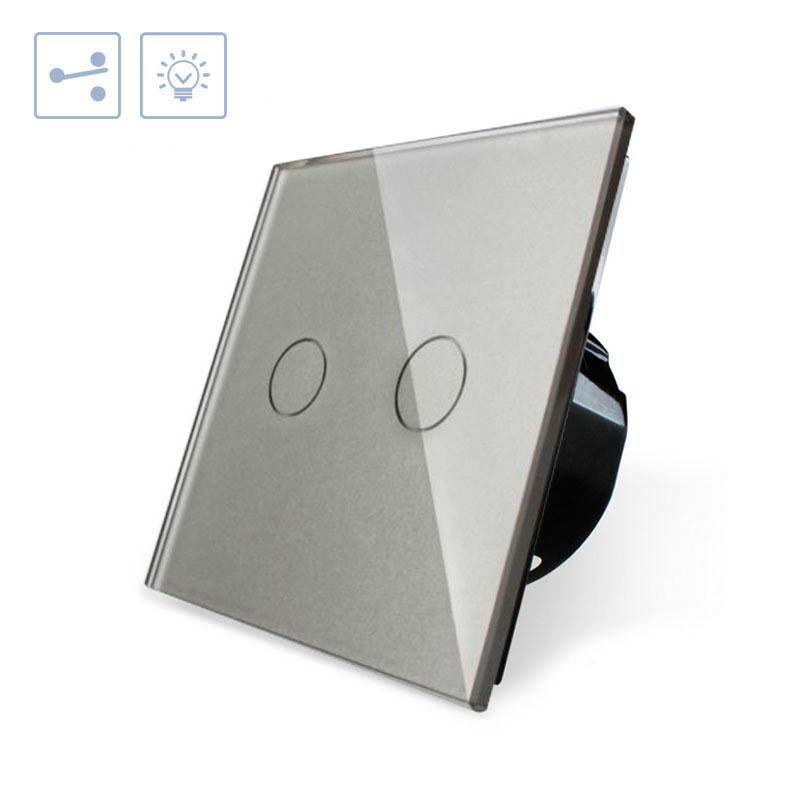 Conmutador táctil doble, frontal gris LIVOLO - XauenBatt Iluminación