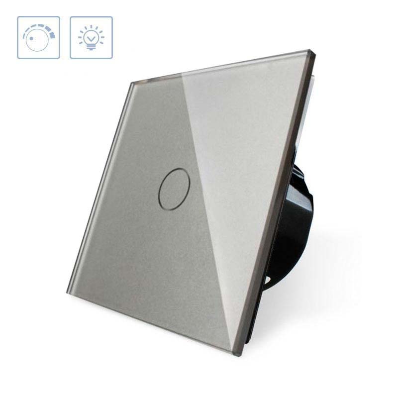 Interruptor táctil con regulador TRIAC Dimmer, frontal gris LIVOLO, regulable - XauenBatt Iluminación