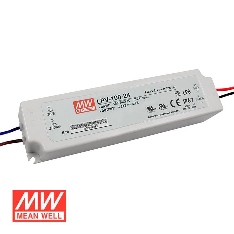 Fuente de alimentación IP67, DC24V/100W/4,16A Mean Well LPV-100-24 - XauenBatt Iluminación