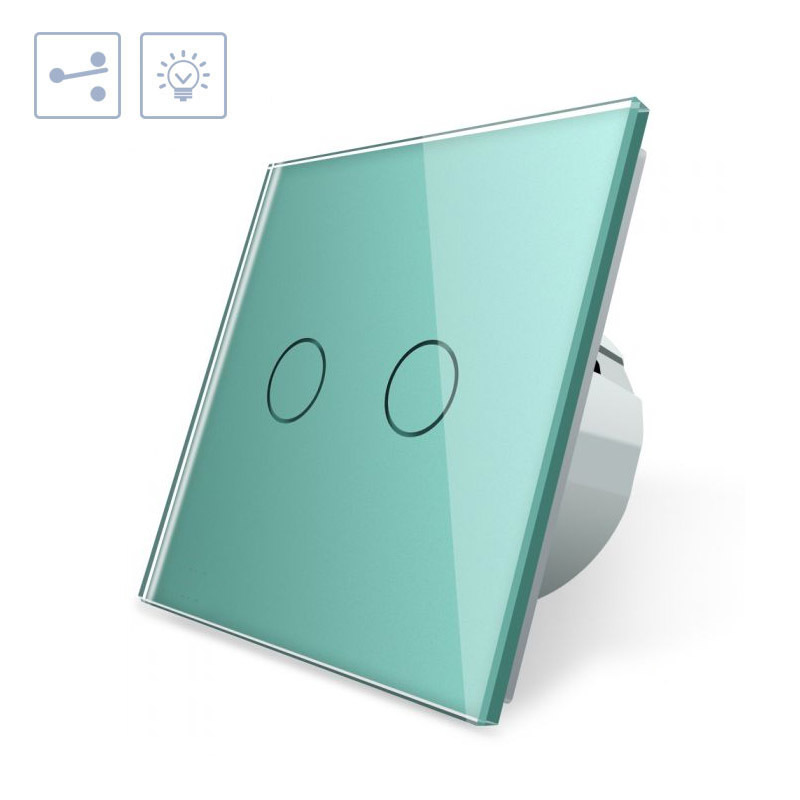 Conmutador táctil doble, frontal verde LIVOLO - XauenBatt Iluminación