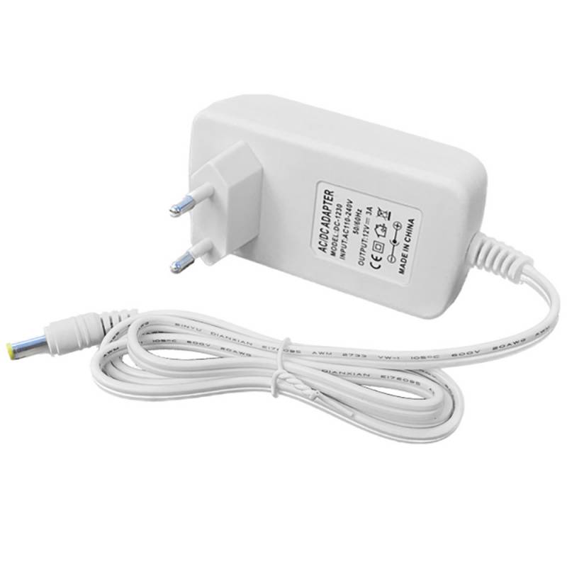 Adaptador de corriente DC12V/36W/3A, blanco - XauenBatt Iluminación