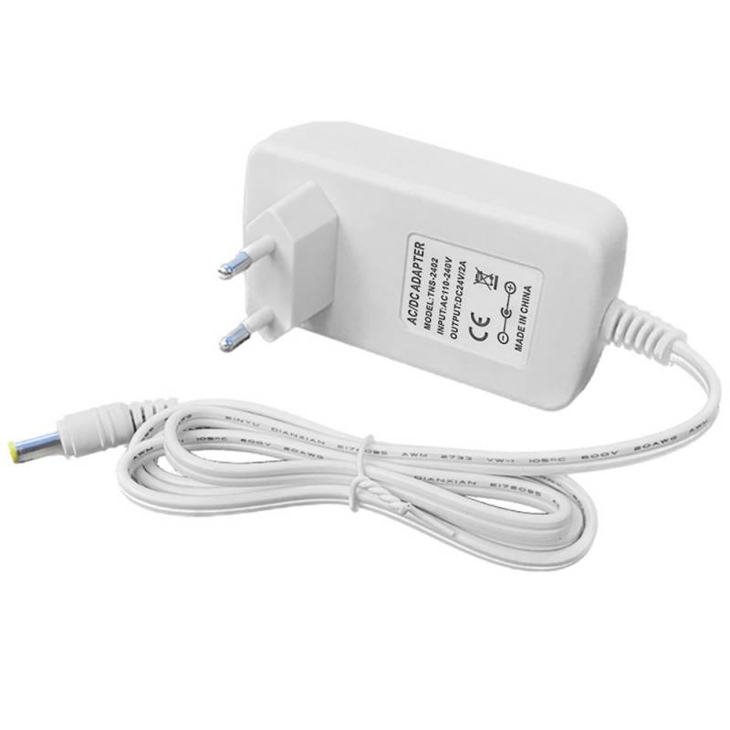 Adaptador de corriente DC24V/48W/2A, blanco - XauenBatt Iluminación