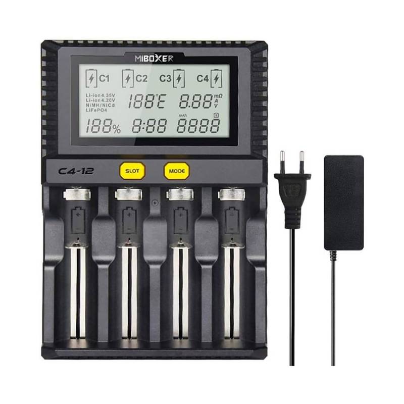 Cargador rápido de baterías inteligente C4-12 Miboxer - XauenBatt Iluminación