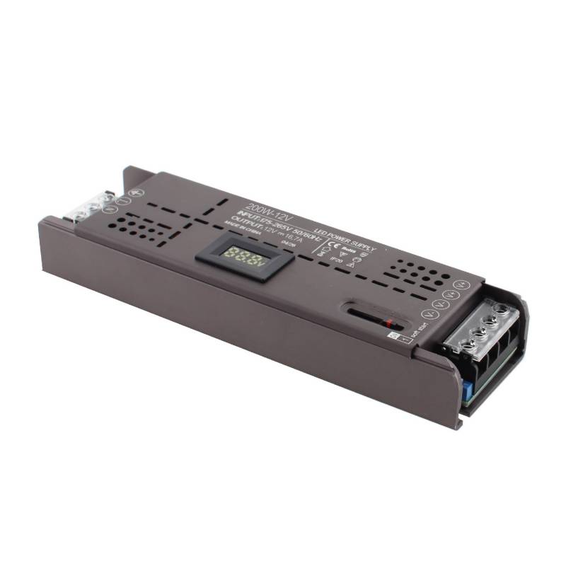 Fuente de alimentación DC12V/200W/16,7A Regulable con Display - XauenBatt Iluminación