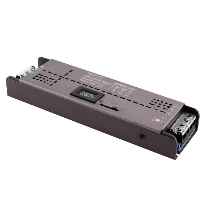 Fuente de alimentación DC12V/300W/25A Regulable con Display - XauenBatt Iluminación