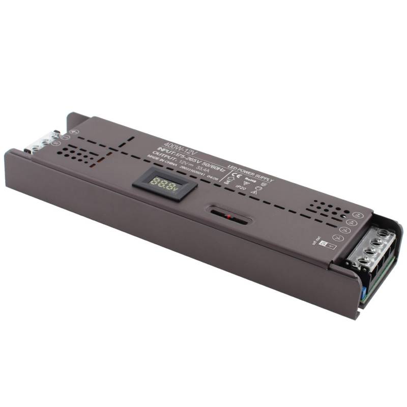 Fuente de alimentación DC12V/400W/33,4A Regulable con Display - XauenBatt Iluminación