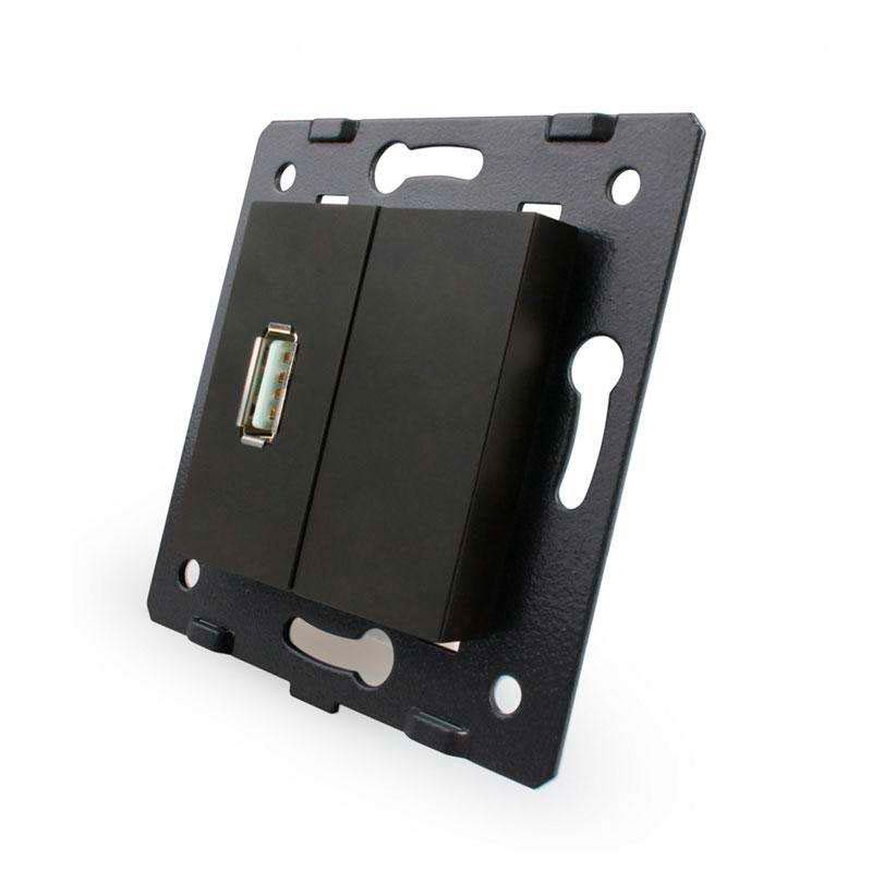 Mecanismo de empotrar enchufe USB, negro LIVOLO - XauenBatt Iluminación