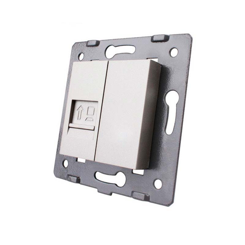 Mecanismo de empotrar enchufe Red RJ45, gris LIVOLO - XauenBatt Iluminación
