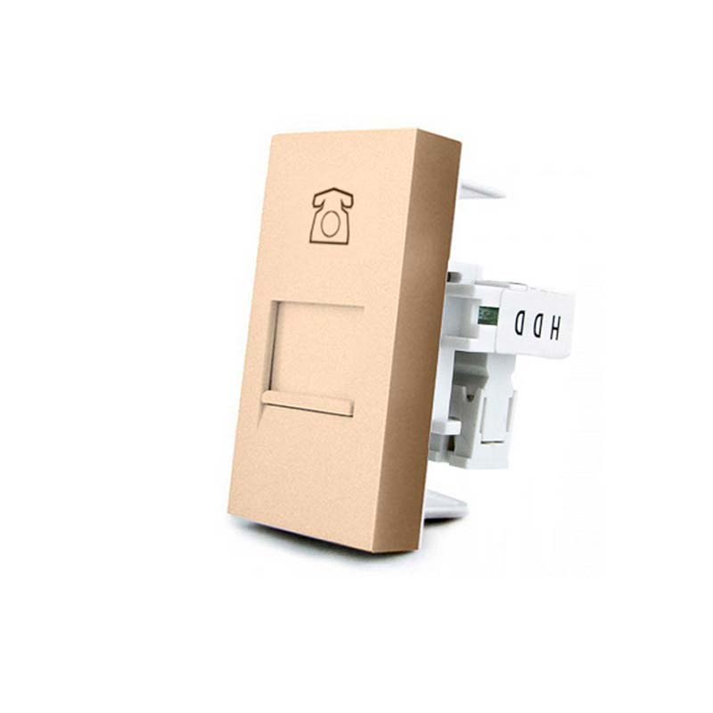Conector Teléfono RJ11 golden para mecanismo de empotrar LIVOLO - XauenBatt Iluminación