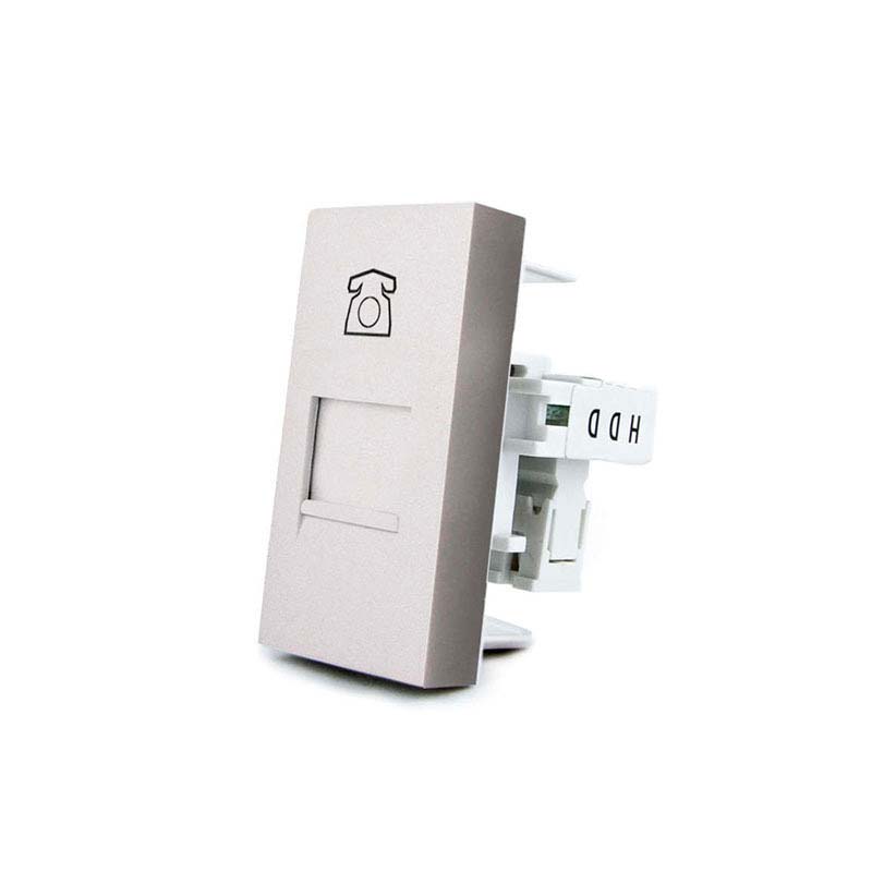 Conector Teléfono RJ11 gris para mecanismo de empotrar LIVOLO - XauenBatt Iluminación