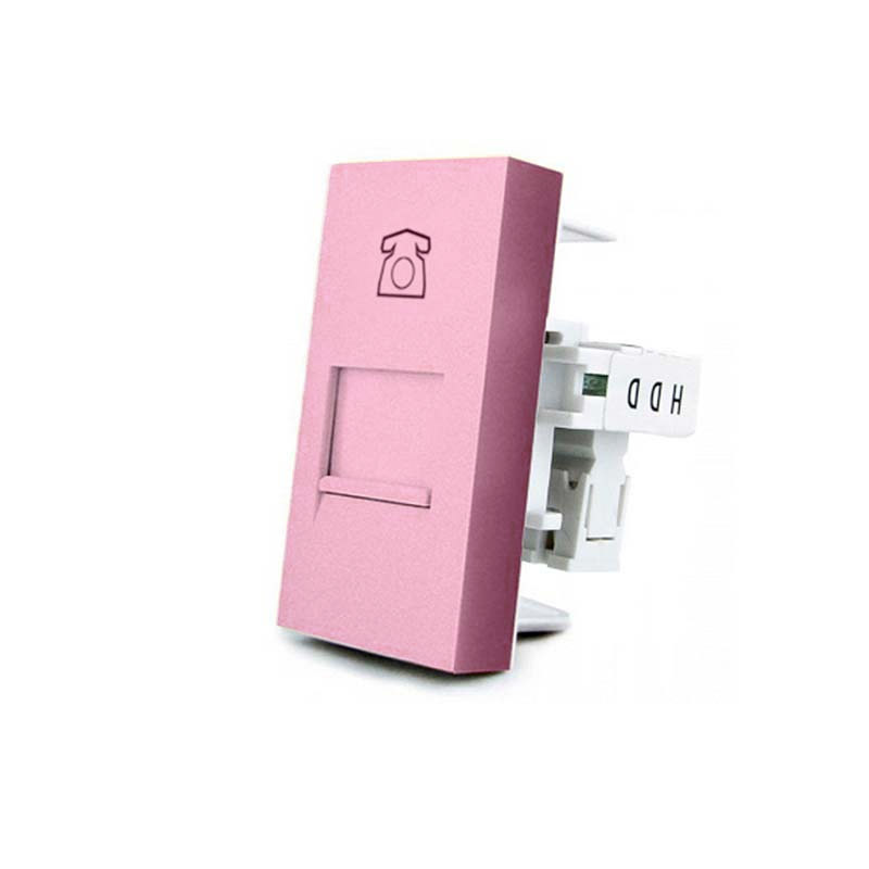 Conector Teléfono RJ11 rosa para mecanismo de empotrar LIVOLO - XauenBatt Iluminación