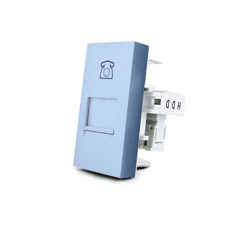 Conector Teléfono RJ11 azul para mecanismo de empotrar LIVOLO - XauenBatt Iluminación