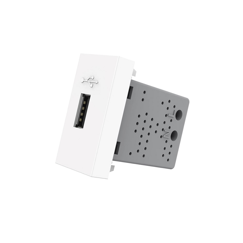 Conector USB blanco para mecanismo de empotrar LIVOLO - XauenBatt Iluminación