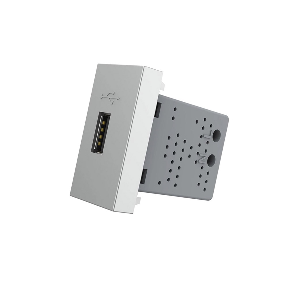 Conector USB gris para mecanismo de empotrar LIVOLO - XauenBatt Iluminación