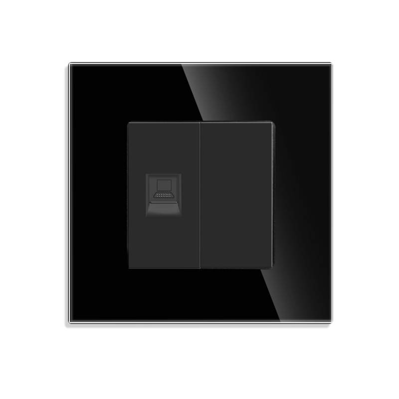 Conector Red RJ45, CAT 6, KOOB frontal negro cristal - XauenBatt Iluminación