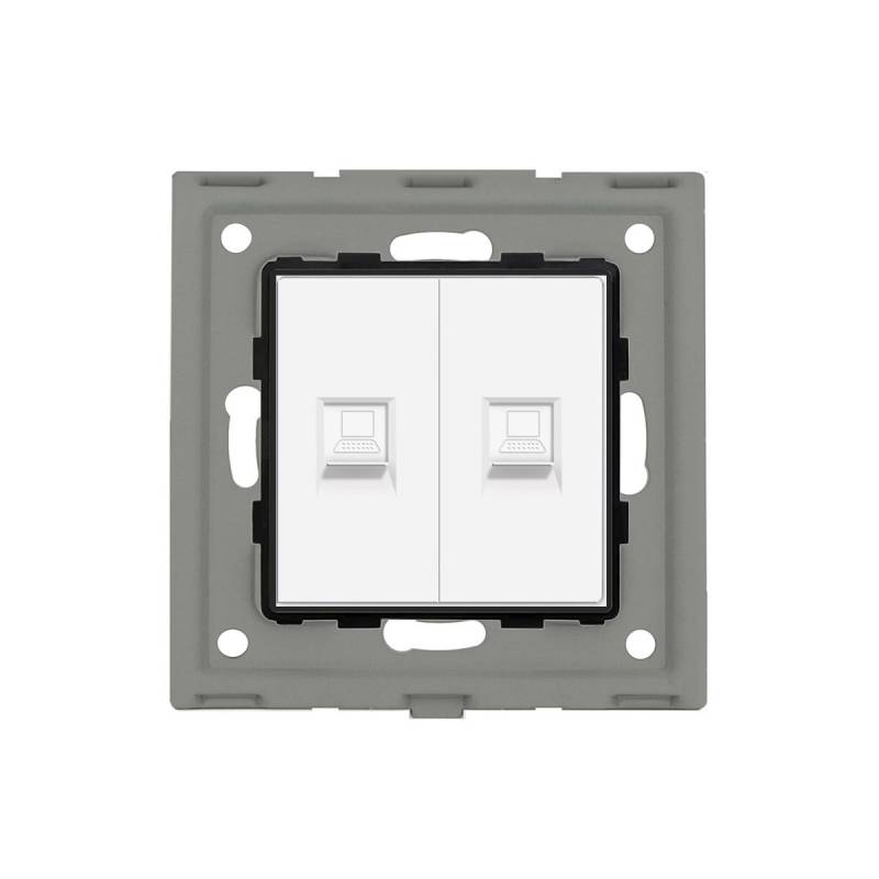 Conector Red 2x RJ45, CAT 6 blanco - XauenBatt Iluminación