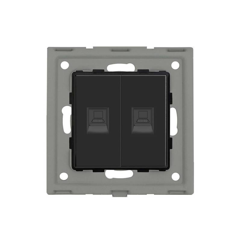 Conector Red 2x RJ45, CAT 6 negro - XauenBatt Iluminación