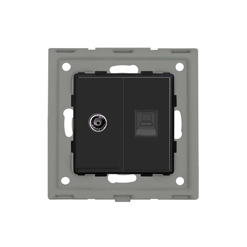 Conector RJ45, CAT6 + TV negro - XauenBatt Iluminación
