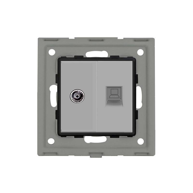 Conector RJ45, CAT6 + TV gris - XauenBatt Iluminación