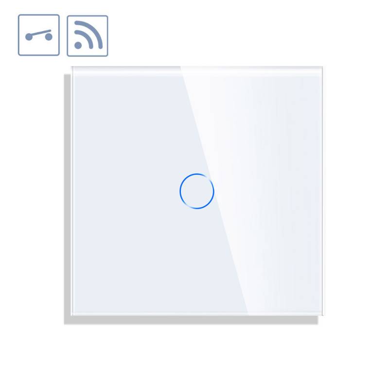 Interruptor / Conmutador táctil + WiFi KOOB frontal cristal blanco - XauenBatt Iluminación