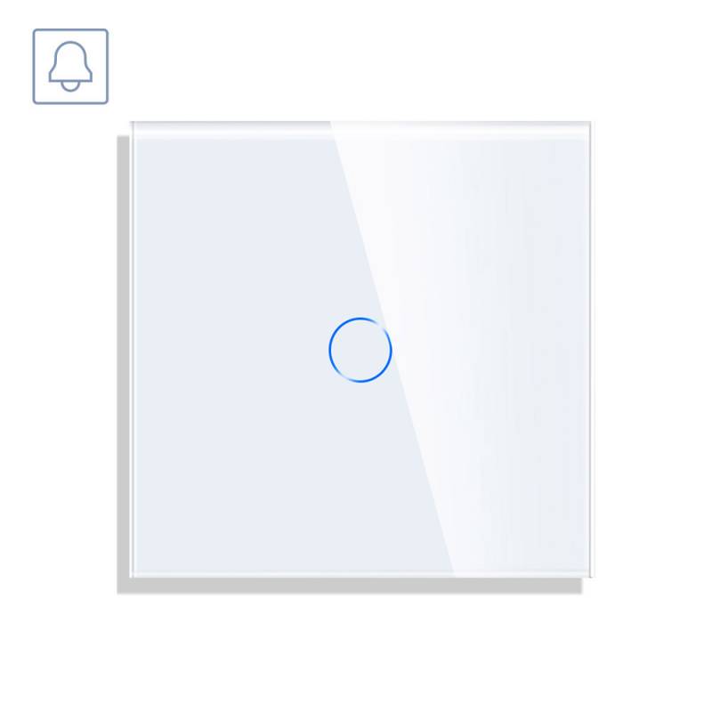 Pulsador timbre táctil KOOB frontal cristal blanco - XauenBatt Iluminación